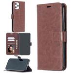 For iPhone 13 Pro Crazy Horse Texture Horizontal Flip Leather Case with Holder & Card Slots & Wallet & Photo Frame (Brown)
