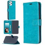 For iPhone 13 Pro Crazy Horse Texture Horizontal Flip Leather Case with Holder & Card Slots & Wallet & Photo Frame (Blue)