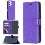 For iPhone 13 Pro Crazy Horse Texture Horizontal Flip Leather Case with Holder & Card Slots & Wallet & Photo Frame (Purple)