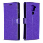 For Xiaomi Redmi Note 9 5G Crazy Horse Texture Horizontal Flip Leather Case with Holder & Card Slots & Wallet & Photo Frame(Purple)
