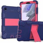 For Samsung Galaxy Tab A7 Lite T220 / T225 Two-Color Robot Shockproof Silicone + PC Protective Case with Holder(Navy Blue+Hot Pink)