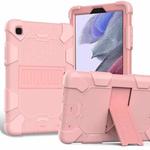 For Samsung Galaxy Tab A7 Lite T220 / T225 Two-Color Robot Shockproof Silicone + PC Protective Case with Holder(Rose Gold)