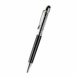 AT-22  2 in 1 Universal Flash Diamond Decoration Capacitance Pen Stylus Ballpoint Pen(Black)