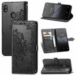 For TECNO Pop 3 Mandala Flower Embossed Horizontal Flip Leather Case with Bracket / Card Slot / Wallet / Lanyard(Black)