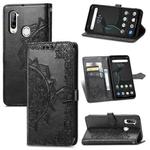 For ZTE Libero 5G Mandala Flower Embossed Horizontal Flip Leather Case with Bracket / Card Slot / Wallet / Lanyard(Black)