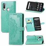 For ZTE Libero 5G Mandala Flower Embossed Horizontal Flip Leather Case with Bracket / Card Slot / Wallet / Lanyard(Green)