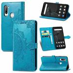 For ZTE Libero 5G Mandala Flower Embossed Horizontal Flip Leather Case with Bracket / Card Slot / Wallet / Lanyard(Blue)
