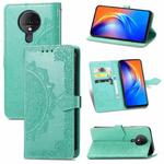 For TECNO SPARK 6 Mandala Flower Embossed Horizontal Flip Leather Case with Bracket / Card Slot / Wallet / Lanyard(Green)