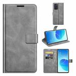 For OPPO Reno6 Pro 5G Retro Calf Pattern Buckle Horizontal Flip Leather Case with Holder & Card Slots & Wallet(Grey)