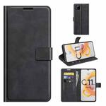 For OPPO Realme C11 2021 Retro Calf Pattern Buckle Horizontal Flip Leather Case with Holder & Card Slots & Wallet(Black)