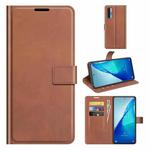 For TCL 20S / 20 5G /20L / 20L+ Retro Calf Pattern Buckle Horizontal Flip Leather Case with Holder & Card Slots & Wallet(Light Brown)