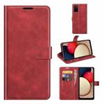 For Samsung Galaxy A03s 164mm Retro Calf Pattern Buckle Horizontal Flip Leather Case with Holder & Card Slots & Wallet(Red)