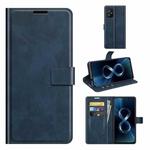 For ASUS Zenfone 8 ZS590KS Retro Calf Pattern Buckle Horizontal Flip Leather Case with Holder & Card Slots & Wallet(Blue)