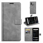 For ZTE Libero 5G Retro Calf Pattern Buckle Horizontal Flip Leather Case with Holder & Card Slots & Wallet(Grey)