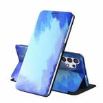 For Samsung Galaxy A32 4G Voltage Watercolor Pattern Skin Feel Magnetic Horizontal Flip PU Leather Case with Holder(Blue)