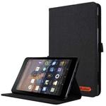 For Amazon Kindle Fire HD 10 2021 Horizontal Flip TPU + Fabric PU Leather Protective Case with Name Card Clip(Black)
