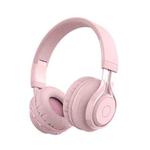 BT06C Cute Wireless Bluetooth 5.0 Headset for Children with Microphone LED Light Suppport Aux-in(Pink)