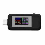 KWS-1902C Color Type C USB Tester Current Voltage Monitor Power Meter Mobile Battery Bank Charger Detector(Black)