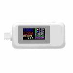 KWS-1902C Color Type C USB Tester Current Voltage Monitor Power Meter Mobile Battery Bank Charger Detector(White)