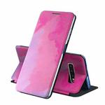 For Samsung Galaxy S10 Plus Voltage Watercolor Pattern Skin Feel Magnetic Horizontal Flip PU Leather Case with Holder(Purple)