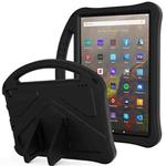 For Amazon Kindle Fire HD 10 2021 EVA Flat Anti Falling Protective Case Shell with Holder(Black)
