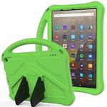 For Amazon Kindle Fire HD 10 2021 EVA Flat Anti Falling Protective Case Shell with Holder(Green)