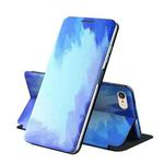 For iPhone 6 Plus / 6s Plus Voltage Watercolor Pattern Skin Feel Magnetic Horizontal Flip PU Leather Case with Holder(Blue)