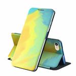 For iPhone 6 Plus / 6s Plus Voltage Watercolor Pattern Skin Feel Magnetic Horizontal Flip PU Leather Case with Holder(Yellow)