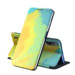 For Xiaomi Mi CC9 / A3 Lite Voltage Watercolor Pattern Skin Feel Magnetic Horizontal Flip PU Leather Case with Holder(Yellow)