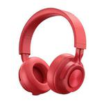 P1 Wireless Bluetooth 5.0 Stereo Soft Leather Earmuffs Foldable Headset Built-in Mic for PC / Cell Phones(Red)