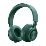 P1 Wireless Bluetooth 5.0 Stereo Soft Leather Earmuffs Foldable Headset Built-in Mic for PC / Cell Phones(Green)