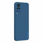 For vivo X60 Pro PINWUYO Touching Series Liquid Silicone TPU Shockproof Case(Blue)