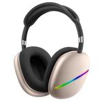 AKZ MAX10 Head-mounted RGB Wireless Bluetooth Music Headset With Microphone, Supports TF Card(Gold)