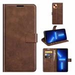 Retro Calf Pattern Buckle Horizontal Flip Leather Case with Holder & Card Slots & Wallet For iPhone 13 Pro(Dark Brown)