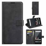 For Sony Xperia Ace II Retro Calf Pattern Buckle Card Wallet Left and Right Flip Phone Holster with Bracket Function(Black)