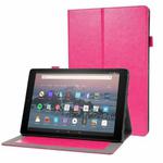 For Amazon Kindle Fire HD 10 2021 Business Horizontal Flip PU Leather Case with Two-Folding Holder & Card Slots & Pen Slot(Rose Red)