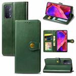 For OPPO A93 5G / A74 5G Solid Color Leather Buckle Phone Case with Lanyard & Photo Frame & Card Slot & Wallet & Stand Function(Green)