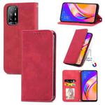 For OPPO A94 5G / A95 5G/F19 Pro+ /Reno5 Z Retro Skin Feel Business Magnetic Horizontal Flip Leather Case With Holder & Card Slots & Wallet & Photo Frame(Red)