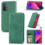 For OPPO A54 5G Retro Skin Feel Business Magnetic Horizontal Flip Leather Case With Holder & Card Slots & Wallet & Photo Frame(Green)