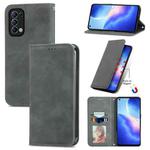 For OPPO Reno 5 5G /Find X3 Lite Retro Skin Feel Business Magnetic Horizontal Flip Leather Case With Holder & Card Slots & Wallet & Photo Frame(Gray)