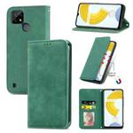 For OPPO Realme C21 Retro Skin Feel Business Magnetic Horizontal Flip Leather Case With Holder & Card Slots & Wallet & Photo Frame(Green)