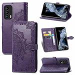 For Meizu 18 Mandala Flower Embossed Horizontal Flip Leather Case with Holder & Three Card Slots & Wallet & Lanyard(Purple)