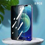 For iPhone 12 mini 5pcs ENKAY Hat-Prince Full Coverage 28 Degree Privacy Screen Protector Anti-spy Tempered Glass Film