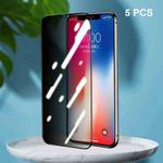 For iPhone 11 Pro / XS / X 5pcs ENKAY Hat-Prince Full Coverage 28 Degree Privacy Screen Protector Anti-spy Tempered Glass Film