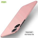 For Honor 50 MOFI Frosted PC Ultra-thin Hard Case(Rose Gold)