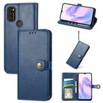 For Blackview A70 Solid Color Leather Buckle Phone Case with Lanyard & Photo Frame & Card Slot & Wallet & Stand Function(Blue)