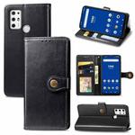 For Tone E21 Solid Color Leather Buckle Phone Case with Lanyard & Photo Frame & Card Slot & Wallet & Stand Function(Black)