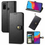 For Ulefone Note 10 Solid Color Leather Buckle Phone Case with Lanyard & Photo Frame & Card Slot & Wallet & Stand Function(Black)