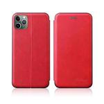For iPhone 13 Pro Integrated Voltage Retro Texture Magnetic TPU+PU Leather Case with Card Slot & Holder(Red)