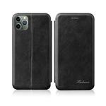 For iPhone 13 mini  Integrated Voltage Retro Texture Magnetic TPU+PU Leather Case with Card Slot & Holder(Black)